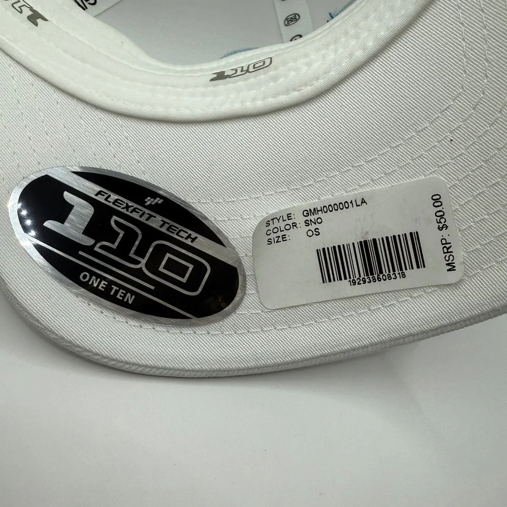 G FORE Men‎ White Flexfit 110 Baseball Cap with California LA Bear Heart Logo OS